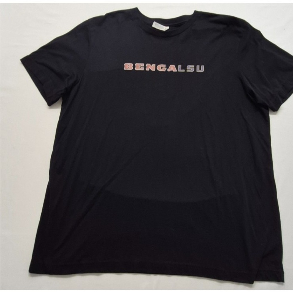 Joe Burrow Men's Black T-Shirt Bengal/LSU graphic 2-sided #9 sz. 2XL crew neck